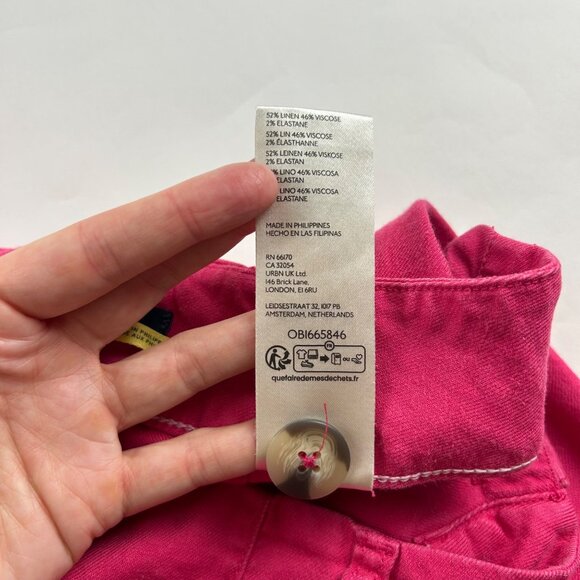 MAEVE Hot Pink Linen Blend Colette Wide Leg Pant 26 - Picture 4 of 6